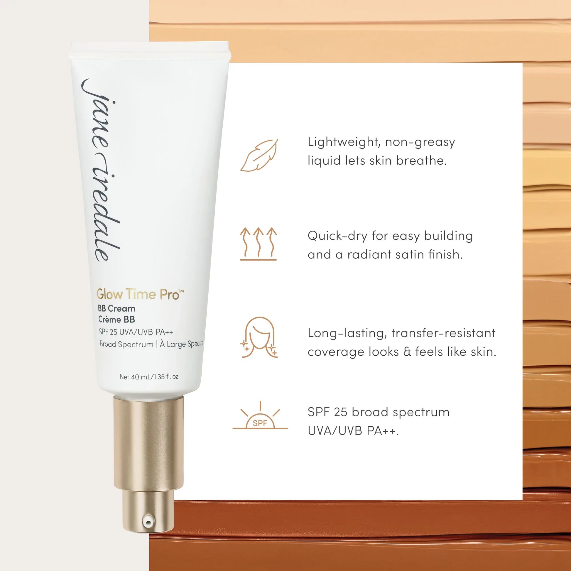 Jane Iredale Glow Time PRO BB Cream product benefit image