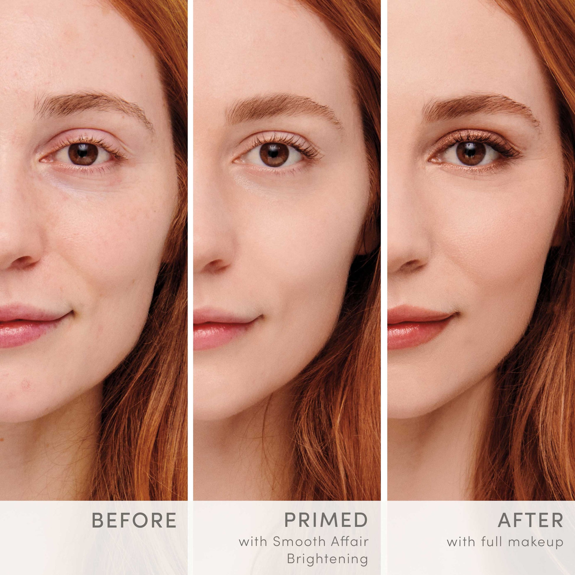 Jane Iredale Brightening Before and After pictures of woman smooth affair