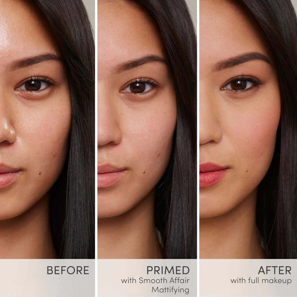jane iredale smooth affair Mattifying image of woman before and after